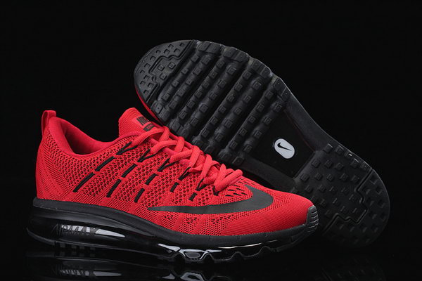 Mens Cheap Air Max 2016 Flyknit All Red Black Factory Store
